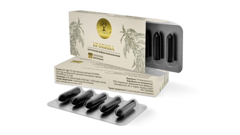Phytosuppositories from plant extracts "Nettle"
